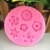 DIY6 molde de silicone para modelagem de girassol de flor de flor diferente molde manual para bolo de açúcar ferramenta de açúcar