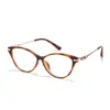 G6011 Armazón Ojo de Gato Tr90 Ligero Anti Luz Azul Lentes de Prescripción para Mujer, Armazón Carey Liso, Se Puede Personalizar con Lentes de Graduación