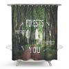 2018 Nuevo Personalizado transfronterizo Bosque montaña salvaje arte pintura impresión poliéster impresión impermeable a prueba de moho cortina de ducha baño fabricantes