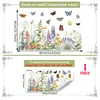 Múltiples Tipos de Pegatinas de Mariposas Florales Frescas para Puertas y Ventanas de Vidrio, Pegatinas de Vidrio de Adhesión Estática con Visibilidad de Doble Cara