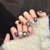 Yihe Original Danza del León Fuegos Artificiales Brillantes Arte de Uñas Hecho a Mano Parpadeante Tendencia Nacional Año Nuevo Pegatinas para Uñas Cortas