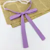 Pajarita de Color Sólido con Puntiagudos y Acentos de Plumas, Accesorios Jk, Pajarita Estilo Japonés para Estudiante Mujer, Pajarita Grande con Cordón, Estilo Uniforme Escolar