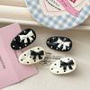 Ins Chica Corazón Blanco y Negro Lazo Oval Pinza Pico de Pato Horquilla Punto Polar Dulce Lindo Clip para Flequillo Accesorios para el Cabello Lateral