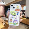 Japonês e coreano morango urso três olhos para iphone14promax telefone móvel shell transparente apple 15 cartoon 12 drop-resistant