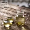 Tetera para uso doméstico con filtro, tetera Song estilo antiguo, juego de té, cafetera de té, transparente con tapa, asa colorida, tetera pequeña de mano