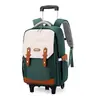 Mochila con Carrito de Pescado Natural de Aspecto Elegante Seis Ruedas Escaleras Subida Mochila al por Mayor Estudiante de Secundaria Estudiante de Primaria Protección de la Columna Vertebral Bolso Escolar