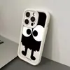 Estilo Celebridad de Internet Lindo Ojos Grandes Bola de Carbón Funda para iPhone 18P con Patrón Peculiar Cubierta Protectora de TPU Anti-Caídas