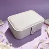 Directamente del fabricante, caja de joyería larga, caja de exhibición de accesorios portátil, caja de almacenamiento para pulseras de oro, collares y aretes, gran capacidad