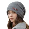 Gorro de Tricô de Inverno Europeu e Americano Versátil Slouchy Chapéu Fashionável Estiloso Emagrecimento Facial Espesso Solto Pós-parto Chapéu de Lã para Mulheres
