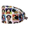 Gorro de trabajo para pediatra con estampado de dibujos animados, gorro quirúrgico de algodón, estampado de enfermera femenina, banda elástica ajustable