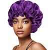 Gorro de dormir elástico de satén de doble capa, de ala ancha, de color liso, para la ducha, de belleza, venta al por mayor, gran oferta transfronteriza