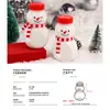 Garrafa Criativa de Chá de Leite Boneco de Neve Descartável Transparente Plástico de Grau Alimentício Garrafa para Bebida de Suco 250ml Em Estoque Atacado