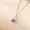 Collar de ballena pareja femenina estilo coreano ins diseño nicho cadena de clavícula azul amor regalo exquisito para el Día de San Valentín