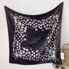 Bufanda de seda de imitación de camelia de moda europea y americana para mujer, estilo Ins, sarga, 90 cm, cuadrada, grande, protector solar, chal, ramita, moderna