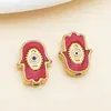 Cuentas espaciadoras de esmalte de ojo de la suerte de doble cara de acero inoxidable con cuentas estilo europeo y americano para accesorios de joyería hechos a mano DIY
