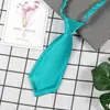 Corbata de color liso versátil uniforme profesional para hombre y mujer estilo coreano corbata de lazo de uniforme escolar doble capa corta para actuación en grupo cuello
