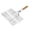 Pinzas Plegables para Barbacoa de Acero al Carbono con Mango de Madera Chapado Pinzas Multifuncionales para Asar Pescado al Aire Libre Parrilla para Barbacoa Rejilla para Parrilla Parrilla para Asar Bistec