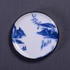 Porta-copos de cerâmica para conjunto de chá kung fu isolamento térmico anti-queimadura feito à mão grande vintage porcelana azul e branca sob esmalte bandeja de chá acessórios para cerimônia do chá