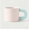 Tazas de cerámica de alta calidad, con asas grandes y forma robusta, personalizables con logotipos en colores macarrón, perfectas como recuerdos; Muestras de color disponibles para pedidos personalizados