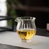 Taza de vidrio Narciso estilo japonés, taza transparente de borosilicato espesado para hombre, resistente al calor, dispensador de té, juego de té anti-quemaduras, boca de águila