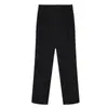 Calças Cigarrete Versáteis de Cintura Alta Finas para Primavera e Verão com Cintura Elástica, Calças Casuais Retas Cropped Femininas Primavera 2025
