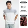 Polo de Tricô Masculino de Luxo Leve Manga Curta Estilo Old Money Verão Business Casual Camiseta Polo Listrada Masculina para Homens