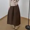 Falda con estampado floral blanco para mujer, nueva colección otoño 2026, de cintura alta, corte A, falda larga, un estilo popular este año