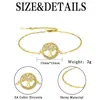 Pulsera de Árbol de la Vida Nueva Estilo Bañada en Oro Real con un Toque de Lujo, Diseño de Nicho, Pulsera Incrustada con Circonitas, Joyería Popular Transfronteriza para Mujeres