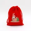 Fornecimento Direto Transfronteiriço Grande Saco Vermelho de Veludo de Natal Saco para Embalagem de Presente de Joias Saco de Presente para Doces de Maçã do Papai Noel