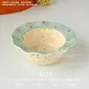 Tazón con pintura salpicada, tazón de arroz pintado con engobe, tazón y plato estilo crema, tazón pequeño de cerámica, tazón doméstico para yogur y postre, tazón de desayuno de alta apariencia