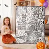 Manta de Halloween com Grafite Transfronteiriça, Manta para Colorir DIY para Crianças, Manta para Colorir Feita à Mão