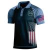 Transfronterizo Europeo y Americano 2023 nueva camisa casual de manga corta para hombre elemento del Día de la Independencia polo Raglán para hombre comercio exterior