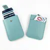 Portatarjetas de crédito de cuero con extracción tipo acordeón, para múltiples tarjetas, con broche, estilo japonés y coreano, para tarjetas RFID