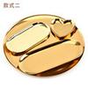 Bandeja de metal de estilo europeo, placa de almacenamiento de acero inoxidable minimalista dorada, adornos decorativos, decoración creativa, accesorios para el hogar