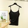 Camisola Chaleco de Modal de una Pieza con Almohadilla en el Pecho Verano Delgado Ropa Interior Base Sin Sujetador Top sin Mangas