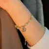 Corrente de Jade Hetian Sintético Feminina Design de Nicho Ins Marca Fu Pulseira com Pingente para Meninas Celebridade da Internet Joia de Luxo Leve Ajustável