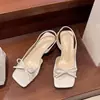 Sandalias romanas estilo hada con talón descubierto, puntera cuadrada de moda francesa, tacón fino, sandalias de punta abierta, nuevo modelo de verano 2026, deslumbrantes y elegantes