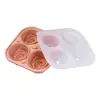 Molde de Gelo em Formato de Rosa Bandeja de Gelo de Silicone para Whiskey Molde de Gelo de Silicone com Funil Integrado Conjunto de 4 Peças