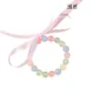 Pulsera de Lazo con Cuentas de Cristal Natural Atmósfera Primaveral para Mujer Pulsera Dulce Fresca de Cristal Transparente y Piedras Multicolor
