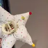 Pinza para el Cabello de Estrella de Cinco Puntas con Lunares Lindos Diseño de Nicho Pinza Tiburón de Algodón de Lunares Coloridos en la Parte Posterior de la Cabeza