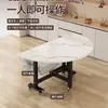 Mesa de Jantar Dobrável para Uso Doméstico, Adequada para 10 Pessoas, Apartamento Pequeno, Madeira Maciça, Móvel, Multifuncional, com Giratório, Mesa Redonda, Novo Modelo 2025