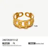 Taina anel de concha de aço inoxidável transfronteiriço feminino não desbota elegante nicho luxo leve anel de titânio banhado a ouro 18k