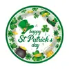 San themed de trébol irlandés. Decoraciones para Fiesta del Día de San Patricio Servilletas de Papel Desechables, Platos de Papel, Vasos de Papel