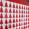 Cortina de Puerta de Papel Estampada con Árbol de Navidad y Estrellas, Cortina de Seda de Lluvia, Decoración de Fondo para Celebración Navideña, Suministros para Decoración de Fiesta