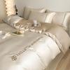 Novo conjunto de quatro peças lavado bordado de seda cor sólida conjunto de três peças chapéu de cama conjunto de quatro peças 1,2 m lençol conjunto de três peças