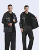 Conjunto de Capa de Chuva e Calça de Chuva Refletivos para Serviço, Tipo Dividido, Camada Dupla, à Prova de Tempestade, para Fiscalização de Trânsito e Serviço de Limpeza