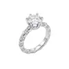 Anillo Trenzado Dorado Auténtico Chapado Pequeño Libro Rojo Popular Seis Garras con Diamantes para Mujer Temperamento de Lujo Ligero Versátil Dropshipping