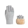 Luvas de dupla camada novas transfronteiriças com forro de fleece, espessadas, jacquard de fleece ártico, luvas quentes de inverno para ciclismo e esqui