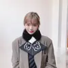Ins Celebridade da Internet Estilo Coreano Cachecol de Pelúcia Inverno Versátil Lindo para Meninas Gola de Pele Sintética de Coelho Rex Cachecol Quente de Tricô