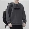 Moletom Pesado Americano Masculino Outono e Inverno Tops para Meninos 2025 Novo Estilo Hong Kong Forrado com Fleece Tendência High-End